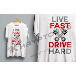 Camiseta "Live Fast Drive Hard"